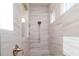 Spacious shower with built-in seat and frameless glass at 216 Portrait Way, Indian Trail, NC 28079