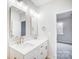 Double vanity bathroom with modern fixtures and a mirror at 112 Bickett Ave, Gastonia, NC 28052