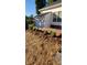 Backyard showing fresh mulch and brickwork near the rear of the house at 4000 Wilson Ln, Charlotte, NC 28206