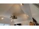 Vaulted ceiling with recessed lighting and a ceiling fan at 4000 Wilson Ln, Charlotte, NC 28206
