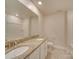 Spacious bathroom featuring granite countertops, double sinks, and a large mirror at 4342 Allenby Pl, Monroe, NC 28110