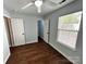 Well-lit bedroom with wood floors and two closets at 841 Settlement Dr, Clover, SC 29710