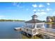 Lakefront gazebo and dock with scenic lake views at 928 Southwest Dr, Davidson, NC 28036