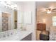 Bathroom with marble countertop and view into bedroom at 10933 Hunter Trail Ln, Charlotte, NC 28226