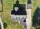 Birds eye view of the beautiful home with a dark gray roof and well-maintained landscaping at 4225 Cheshire Glen Dr, Monroe, NC 28110