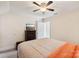 Bedroom with ceiling fan, chest and television at 4225 Cheshire Glen Dr, Monroe, NC 28110