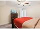 Comfortable bedroom featuring a ceiling fan, and a view of the television at 4225 Cheshire Glen Dr, Monroe, NC 28110