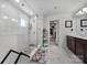 Modern bathroom featuring a glass-enclosed shower with built-in shelves and dark wood cabinets, providing a spa-like experience at 535 Red Wolf Ln, Clover, SC 29710