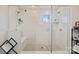 The shower is spacious, bright, and designed with a clean and modern aesthetic at 535 Red Wolf Ln, Lake Wylie, SC 29710