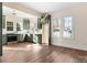 Modern kitchen with green cabinets, marble countertops, and stainless steel appliances at 103 2Nd Nw Ave, Hickory, NC 28601