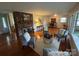Inviting living room with a brick fireplace, hardwood floors, and comfortable seating arrangement at 1727 Hartford Dr, Gastonia, NC 28052