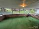 Enclosed patio area with a table and chairs on astroturf and open views to the outside at 1727 Hartford Dr, Gastonia, NC 28052