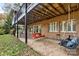 Backyard patio with two swings and a view of the surrounding landscape at 423 Whitestone Rd, Charlotte, NC 28270