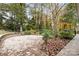 Brick patio with a retaining wall and lush landscaping at 423 Whitestone Rd, Charlotte, NC 28270