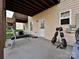 The backyard patio includes space for exercising and additional home storage at 14121 Winford Ln, Charlotte, NC 28262