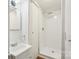 Bathroom features a walk-in shower, single vanity, and modern fixtures at 9424 Lexington Cir # F, Charlotte, NC 28213