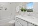 Clean bathroom with shower/tub combo and vanity at 2304 Catalina Ave, Charlotte, NC 28206