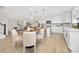 Modern kitchen with white cabinets, a kitchen island and breakfast bar at 2304 Catalina Ave, Charlotte, NC 28206