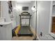 Exercise room with treadmill, carpeted floor, and painted walls at 914 Wyke Rd, Shelby, NC 28150