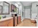 Bathroom with double vanity and tile flooring at 360 Lauren Pines Dr, York, SC 29745