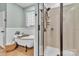 Bathroom with a clawfoot tub, a shower, and a decorative window for ample natural light at 360 Lauren Pines Dr, York, SC 29745