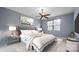 Stylishly furnished main bedroom with a luxurious upholstered headboard, and soft carpet at 360 Lauren Pines Dr, York, SC 29745