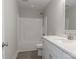 Modern bathroom featuring a shower-tub combination, a toilet, and a white vanity with solid surface countertop at 2014 Crown Point Dr # 2008-B, Albemarle, NC 28001