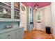 Dining room features hardwood floors and blue cabinets with a lot of storage at 70 Spring Nw St, Concord, NC 28025