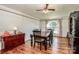 Formal dining room with hardwood floors and a charming hutch at 316 Brawley Rd, Cleveland, NC 27013