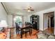 Bright dining room featuring hardwood floors and an arch window at 316 Brawley Rd, Cleveland, NC 27013