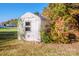 Metal storage shed nestled amongst trees and landscaping at 316 Brawley Rd, Cleveland, NC 27013