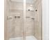 Close-up of the tile shower in the bathroom at 159 Tanner Loop, Troutman, NC 28166