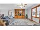 Cozy living room featuring built-in shelving and a neutral color palette at 256 Henry Rd, Taylorsville, NC 28681