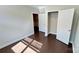 Bedroom with hardwood floors, closet and white painted walls at 126 E Northstone Rd, Mooresville, NC 28115