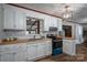 Cozy kitchen featuring white cabinetry, wood countertops, and an eye-catching vintage oven at 231 Cheek Rd, Clover, SC 29710