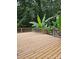 Large, light-colored wood deck with railings overlooks lush, tropical landscaping at 3107 Balkan Dr, York, SC 29745