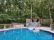 Inviting in-ground pool with a poolside bar perfect for entertaining in a private wooded backyard at 3107 Balkan Dr, York, SC 29745
