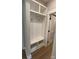 Built-in mudroom bench with storage compartments is a convenient landing spot near the door at 217 Heartland Dr, Rock Hill, SC 29732