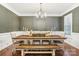 Dining room with chandelier and seating for six at 2624 Woodlands Creek Dr, Monroe, NC 28110