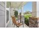 Relaxing front porch with stone pillars and comfortable seating at 2624 Woodlands Creek Dr, Monroe, NC 28110