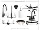 Collection of black bathroom faucets, lighting, and ceiling fan at 7415 Linda Lake Dr, Charlotte, NC 28215