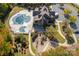 Aerial view of the community pool, playground and parking area at 3067 Trace Meadow Ct, York, SC 29745