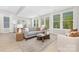 Bright living room with large windows, light wood floors, and stylish furniture creating an inviting and airy atmosphere at 3067 Trace Meadow Ct, York, SC 29745