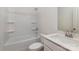 Clean bathroom with a tub shower combo at 2208 Noble Townes Way, Charlotte, NC 28262