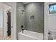 Bathroom with a walk-in shower and a bathtub at 705 Mcalway Rd, Charlotte, NC 28211