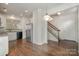 Kitchen features stainless steel appliances and hardwood floors at 105 Beverly Chase Ln, Mooresville, NC 28117