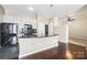 Open concept kitchen with island and stainless steel appliances at 2125 Southend Dr # 349, Charlotte, NC 28203