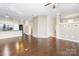 Open floor plan living area with hardwood floors and kitchen at 2125 Southend Dr # 349, Charlotte, NC 28203