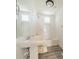 Clean bathroom with white subway tiles and pedestal sink at 119 Nat Barber Ave, Gastonia, NC 28052