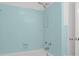 Clean bathroom with light blue tile shower and tub at 2810 Daleview Dr, Charlotte, NC 28214